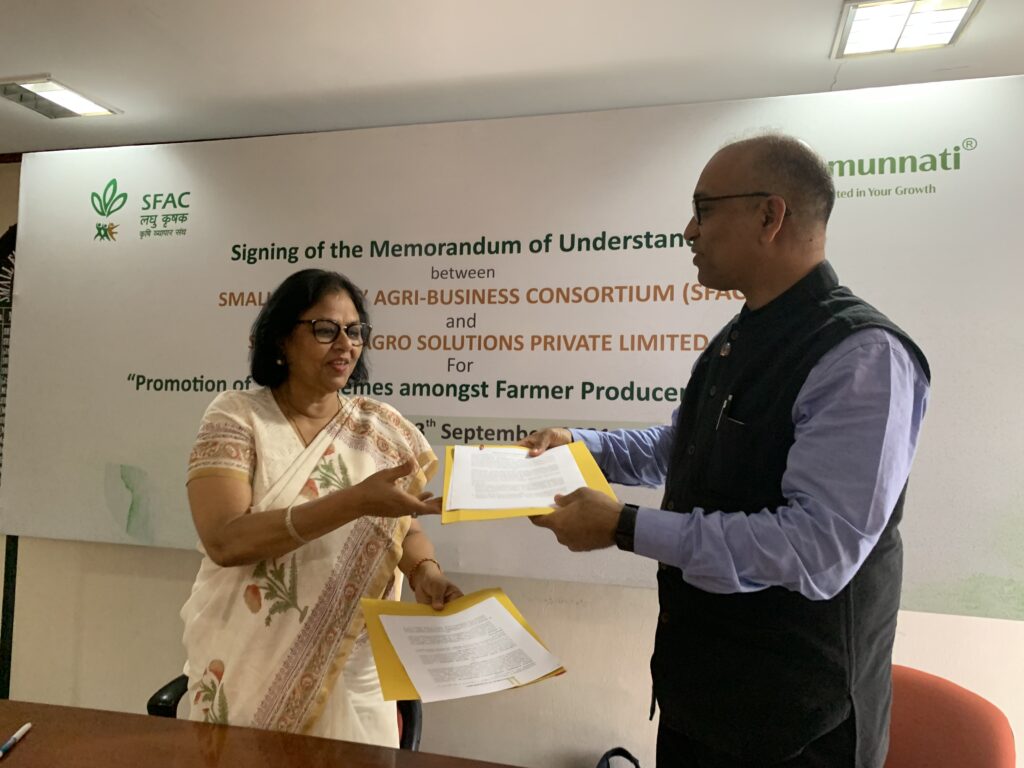 Samunnati Signs MoU to Expand Accessibility for SFAC’s Financial Schemes